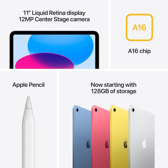 Apple iPad 11-inch: A16 chip, 11-inch Model, Liquid Retina Display, 128GB, Wi-Fi 6, 12MP Front/12MP Back Camera, Touch ID, All-Day Battery Life Pink Apple iPad 11-inch: A16 chip, 11-inch Model, Liquid Retina Display, 128GB, Wi-Fi 6, 12MP Front/12MP Back Camera, Touch ID, All-Day Battery Life Pink