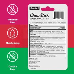 ChapStick Lip Care Set, Classic Collection 3-Pack  Spearmint, Cherry, and Strawberry Lip Balm, 0.15 Oz Ea 